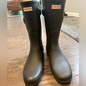 Women’s Black Hunter Boots - Original Refined Short Rain Boot - US Size 8